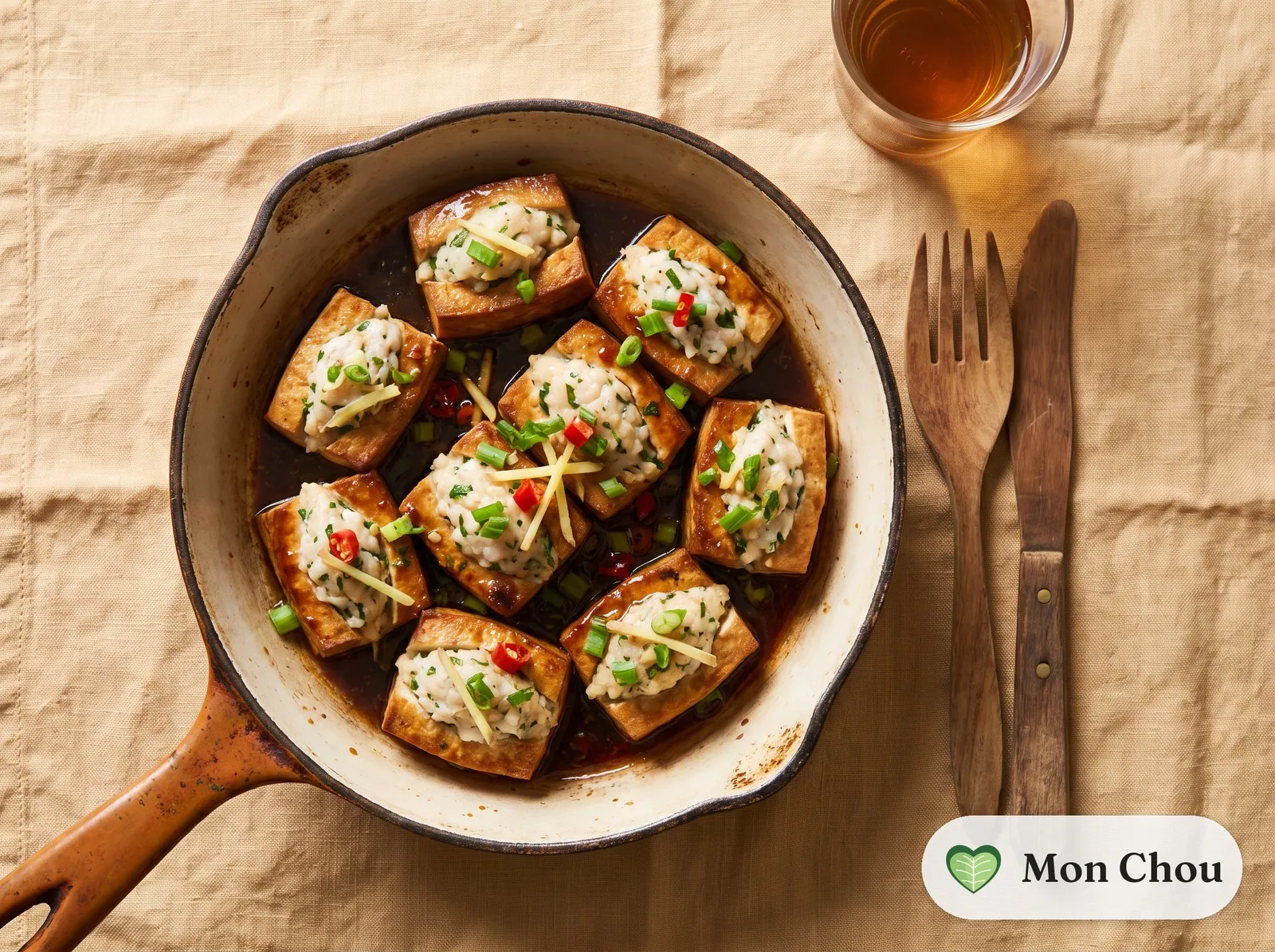 Tofu farci au poisson à la hakka