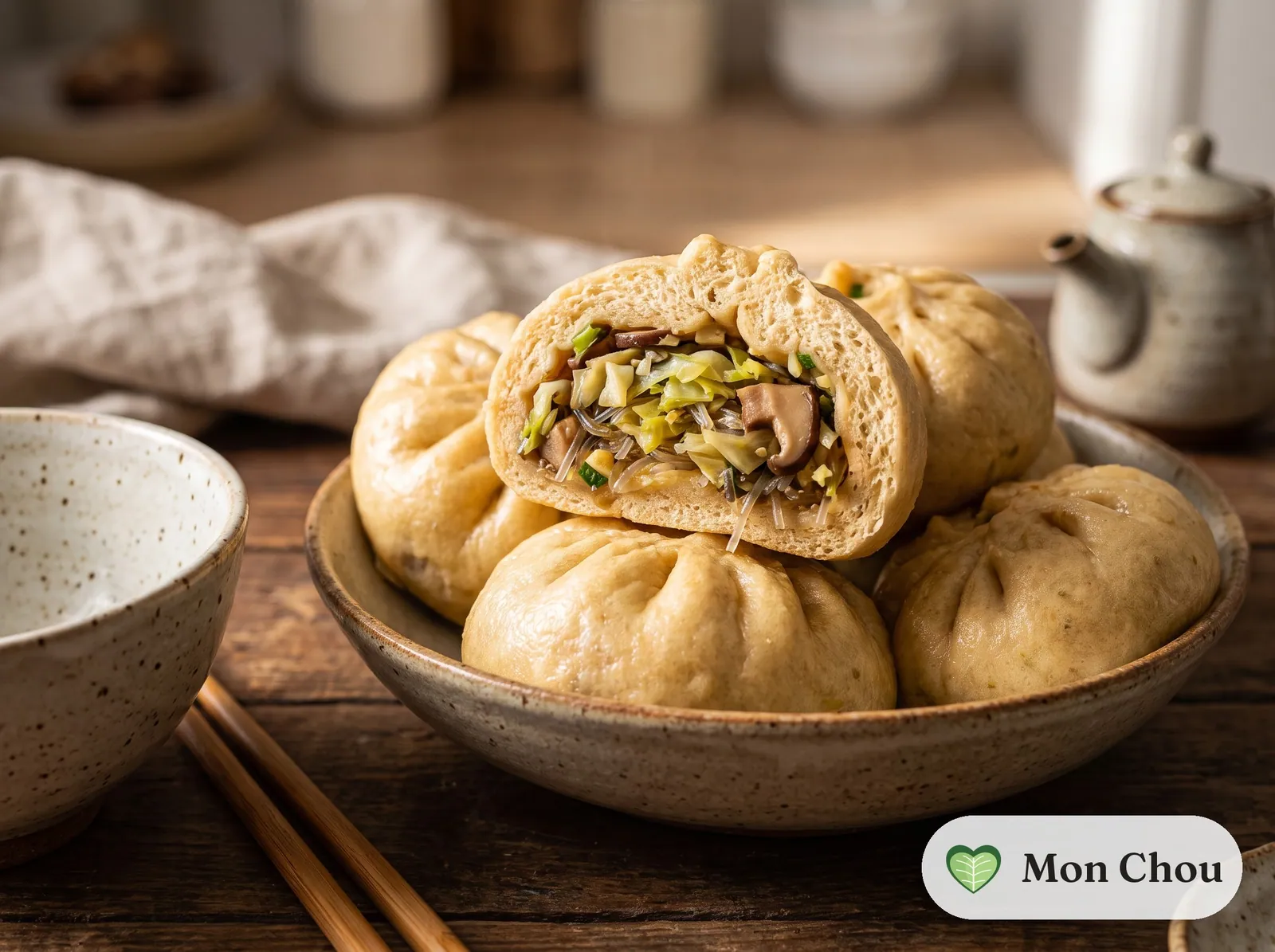 Baozi aux légumes et champignons