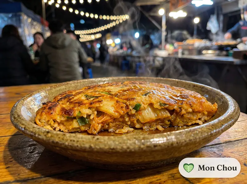 Galette au kimchi et riz