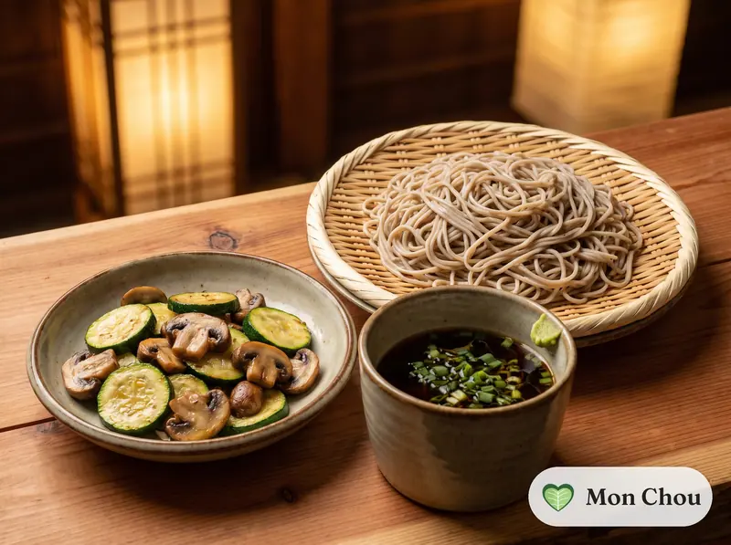 Zaru soba et légumes sautés