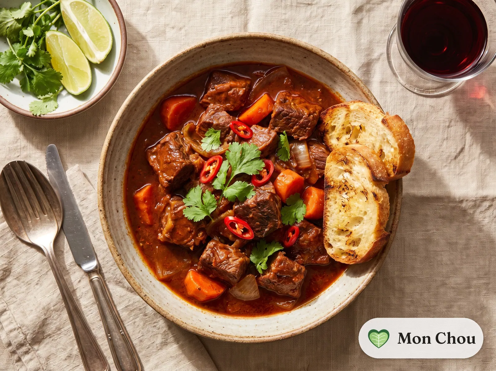 Bò sốt vang mit Baguette
