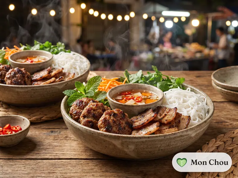 Hanoi bún chả with grilled pork