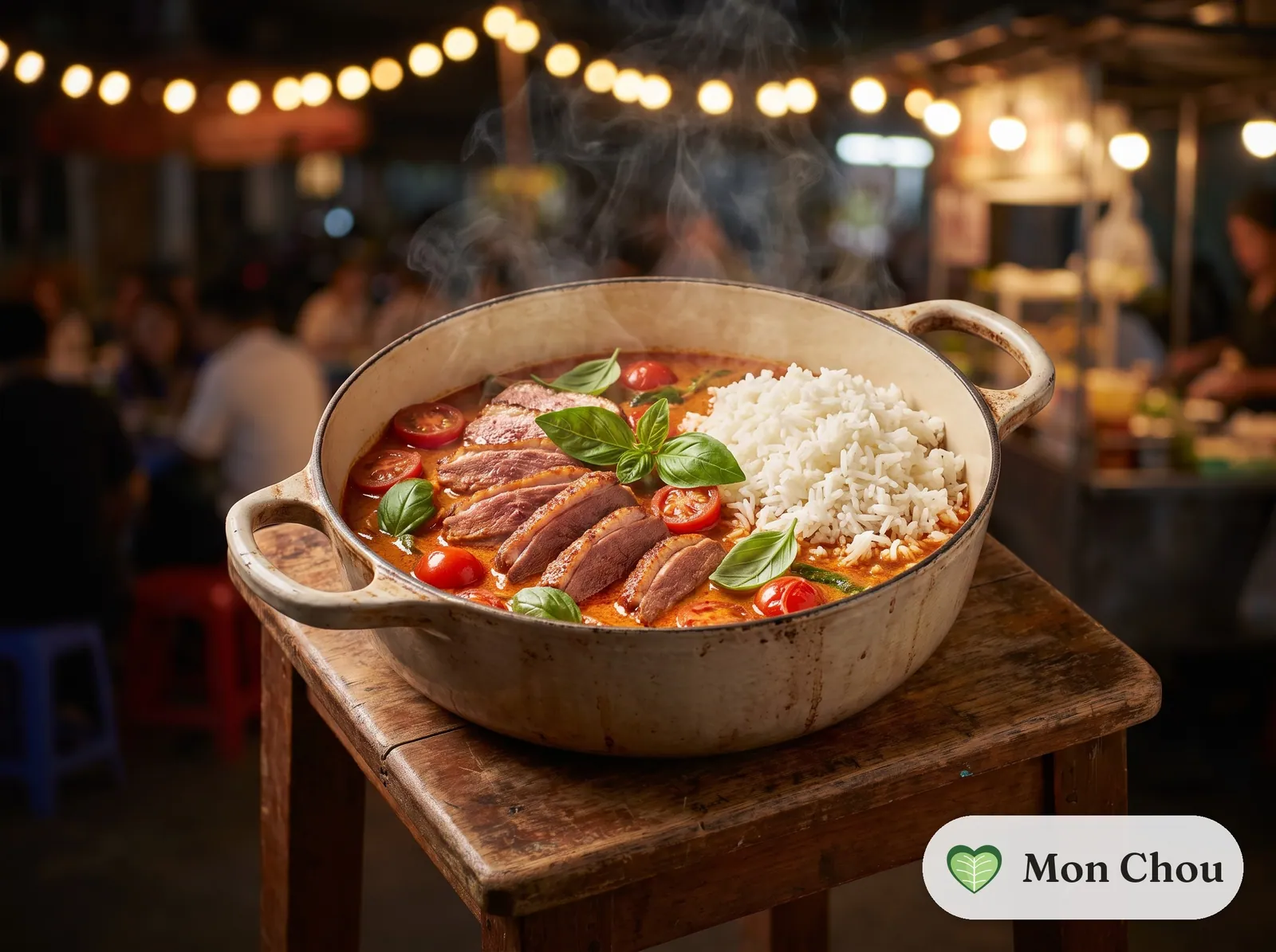 Curry rouge au canard et riz