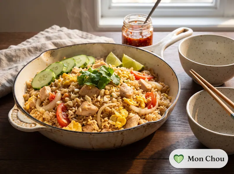 Khao pad au poulet