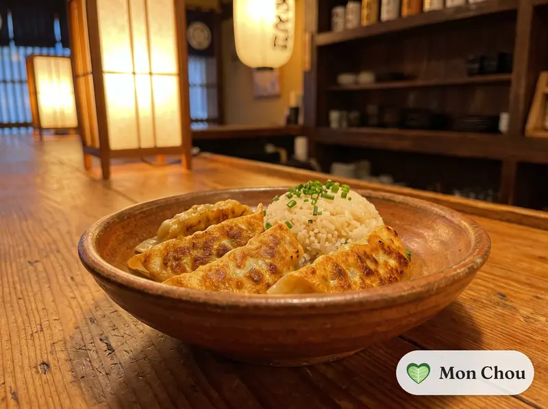 Mandu au kimchi grillés et riz