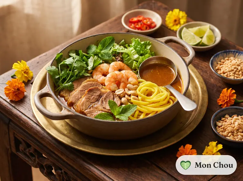 Mì Quảng au porc et crevettes