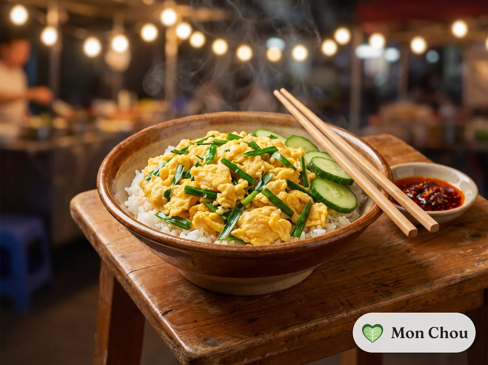 Chinese chive scrambled eggs and rice