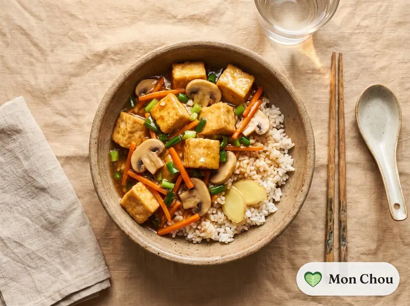 Tofu ankake et riz
