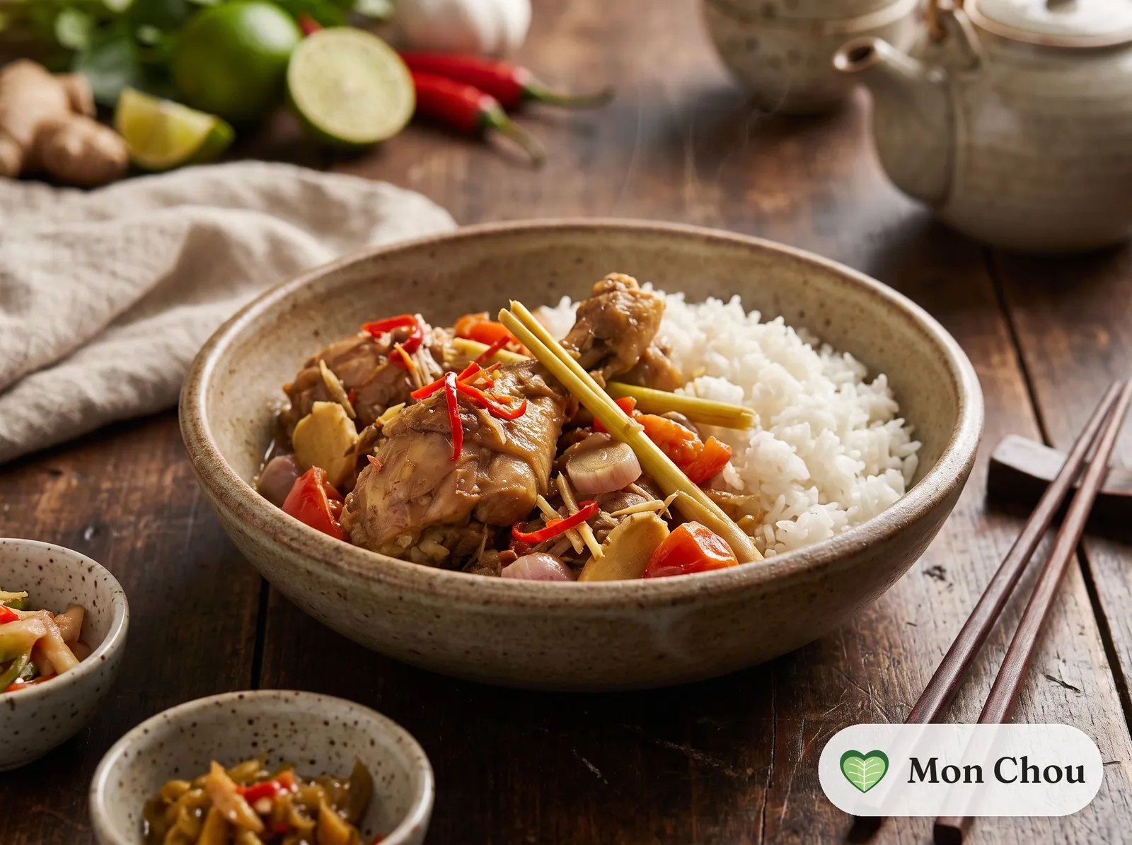 Ayam rica-rica et riz