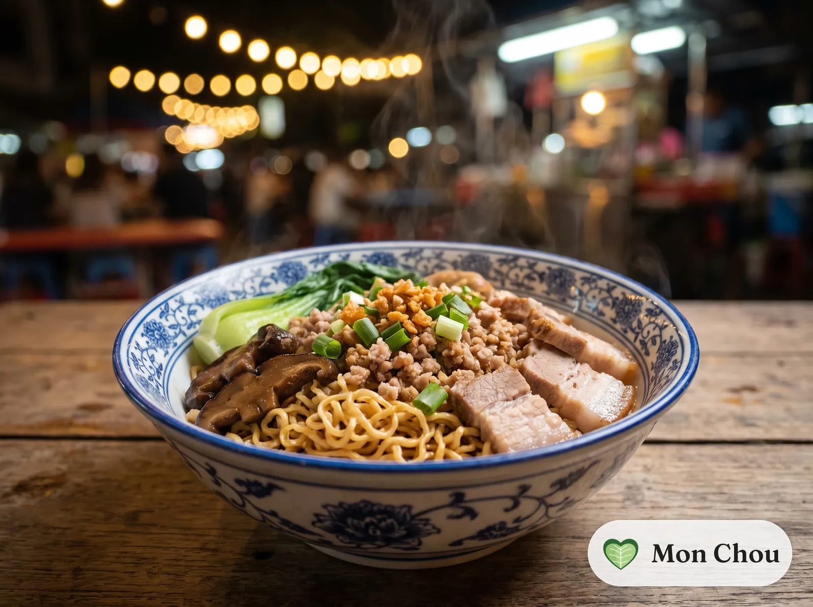 Bak Chor Mee, Singapur Nudeln mit Hackfleisch und Pilzen