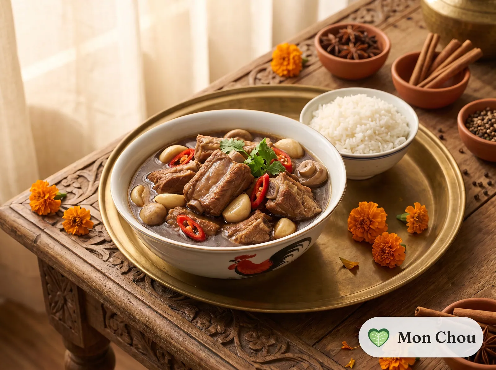 Bak kut teh et riz