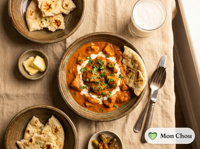 Butter chicken et naan