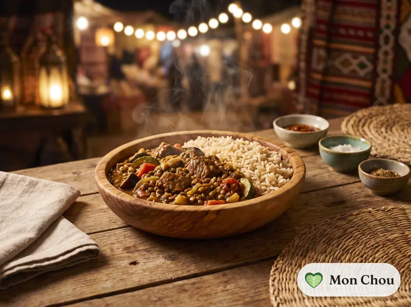 Dhansak d&rsquo;agneau et riz