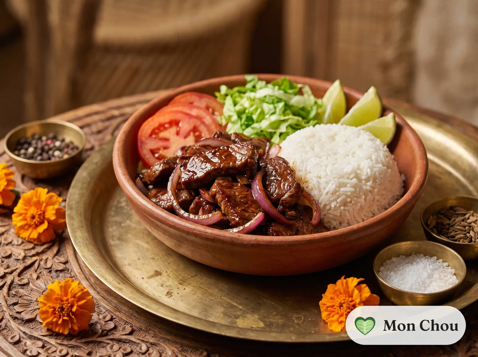 Beef lok lak with rice