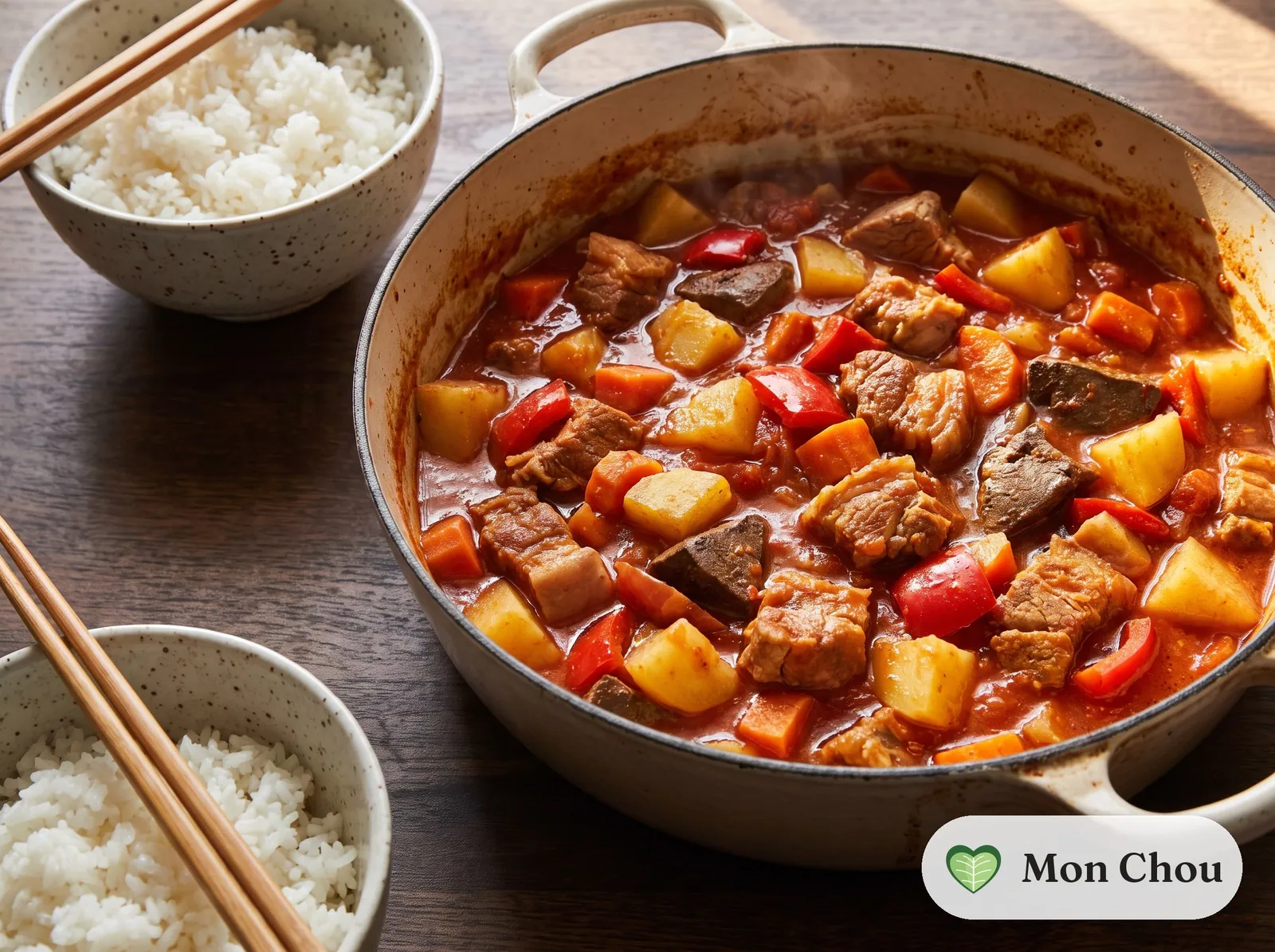Menudo philippin et riz