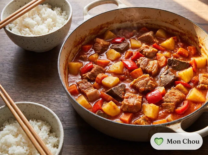 Menudo philippin et riz