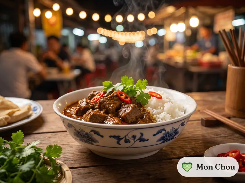 Rendang de bœuf et riz