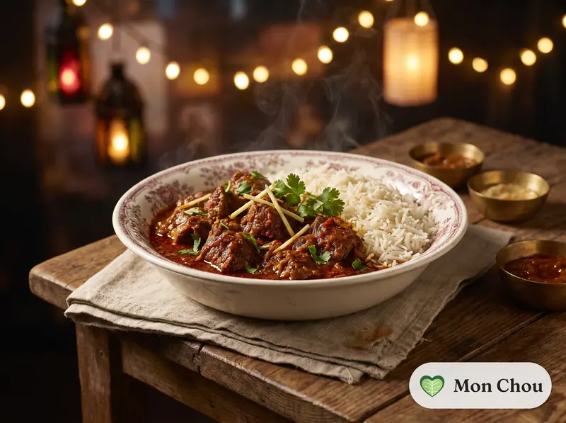 Rogan josh d&rsquo;agneau et riz basmati