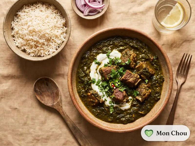 Saag gosht et riz