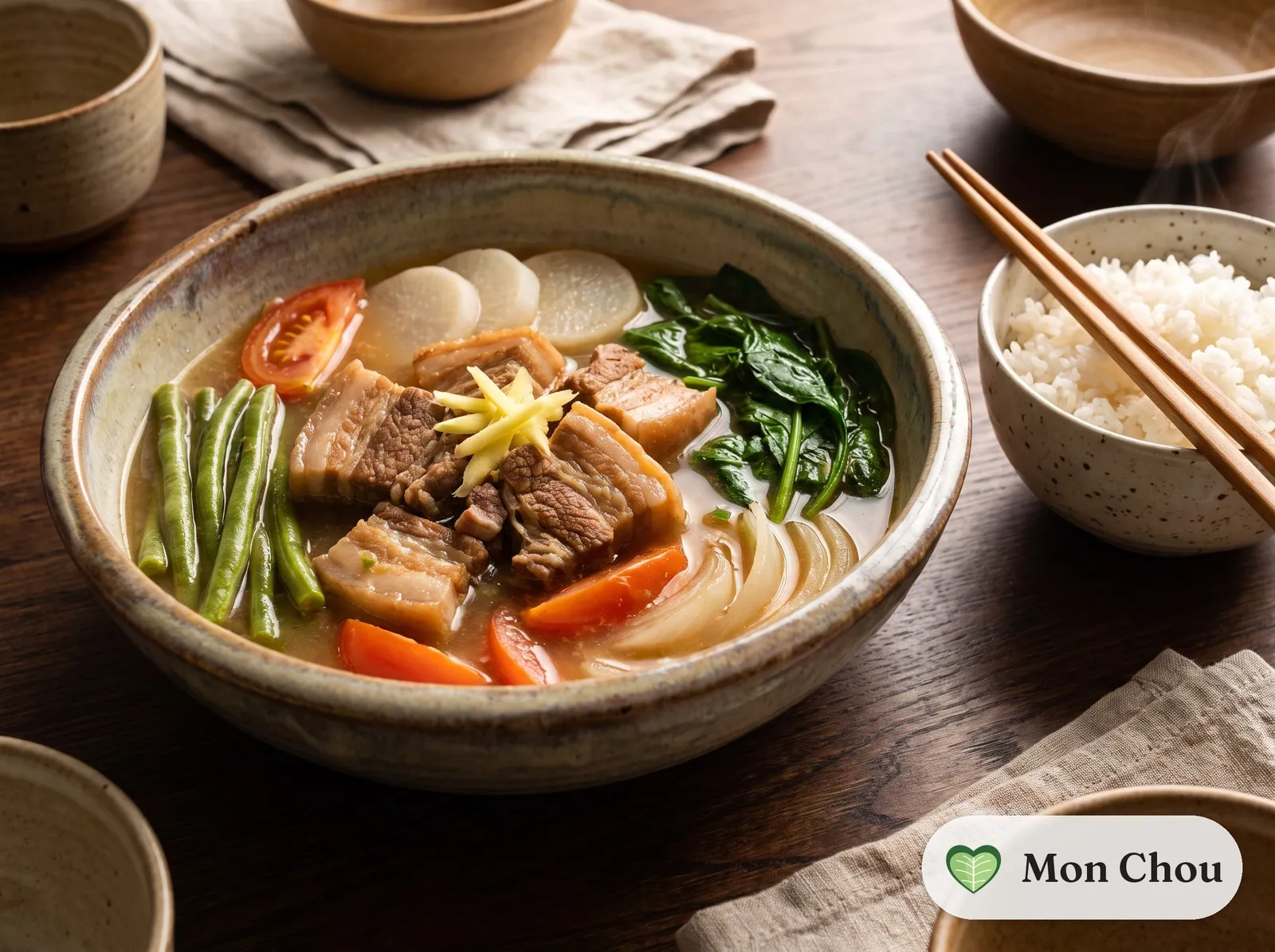 Sinigang de porc et riz