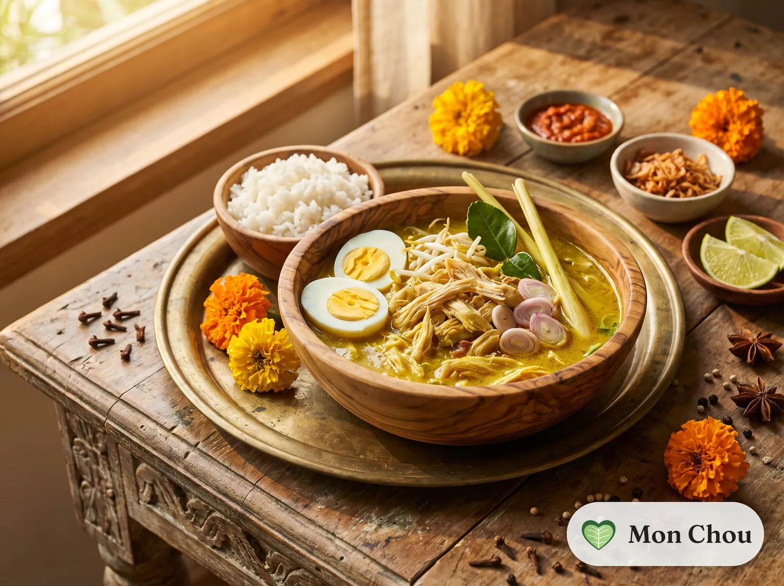 Soto Ayam mit Reis