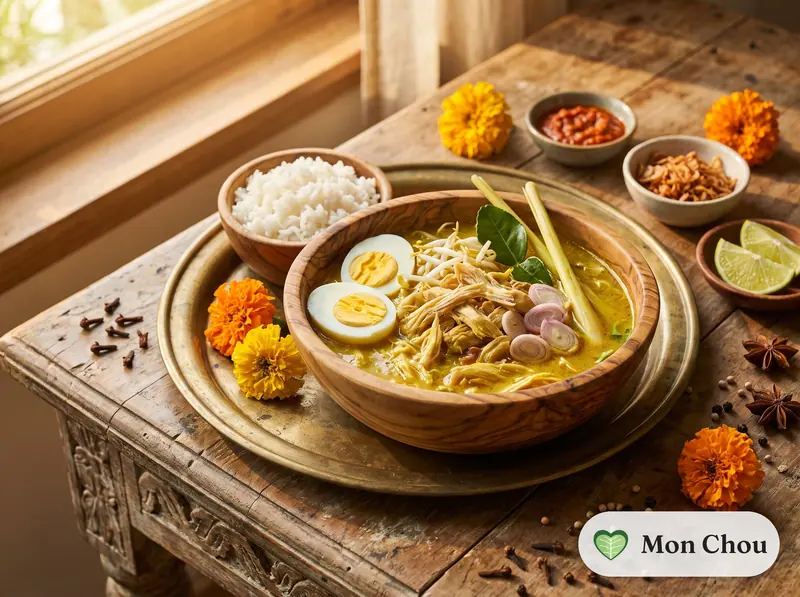 Soto ayam et riz
