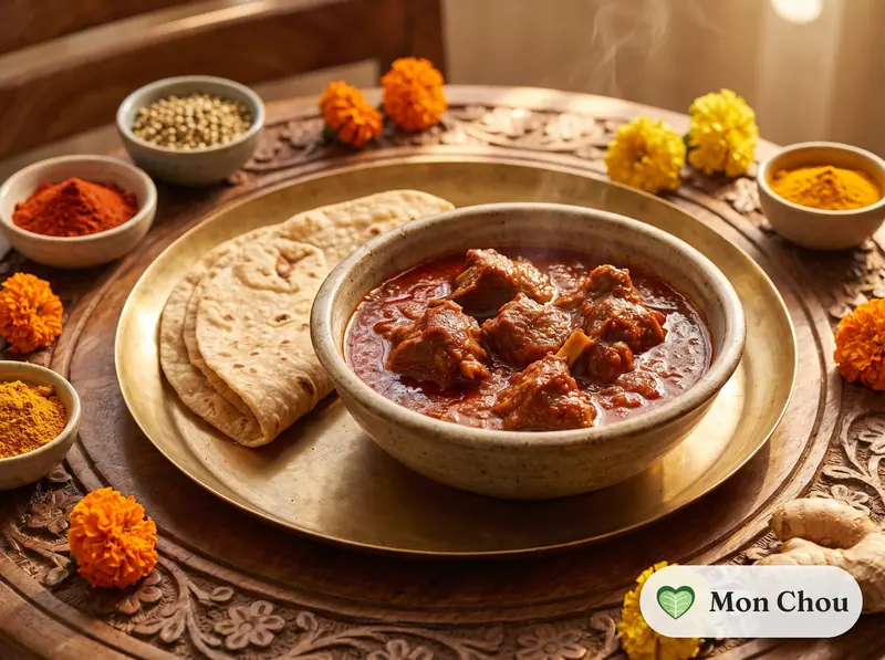 Laal maas et chapatis