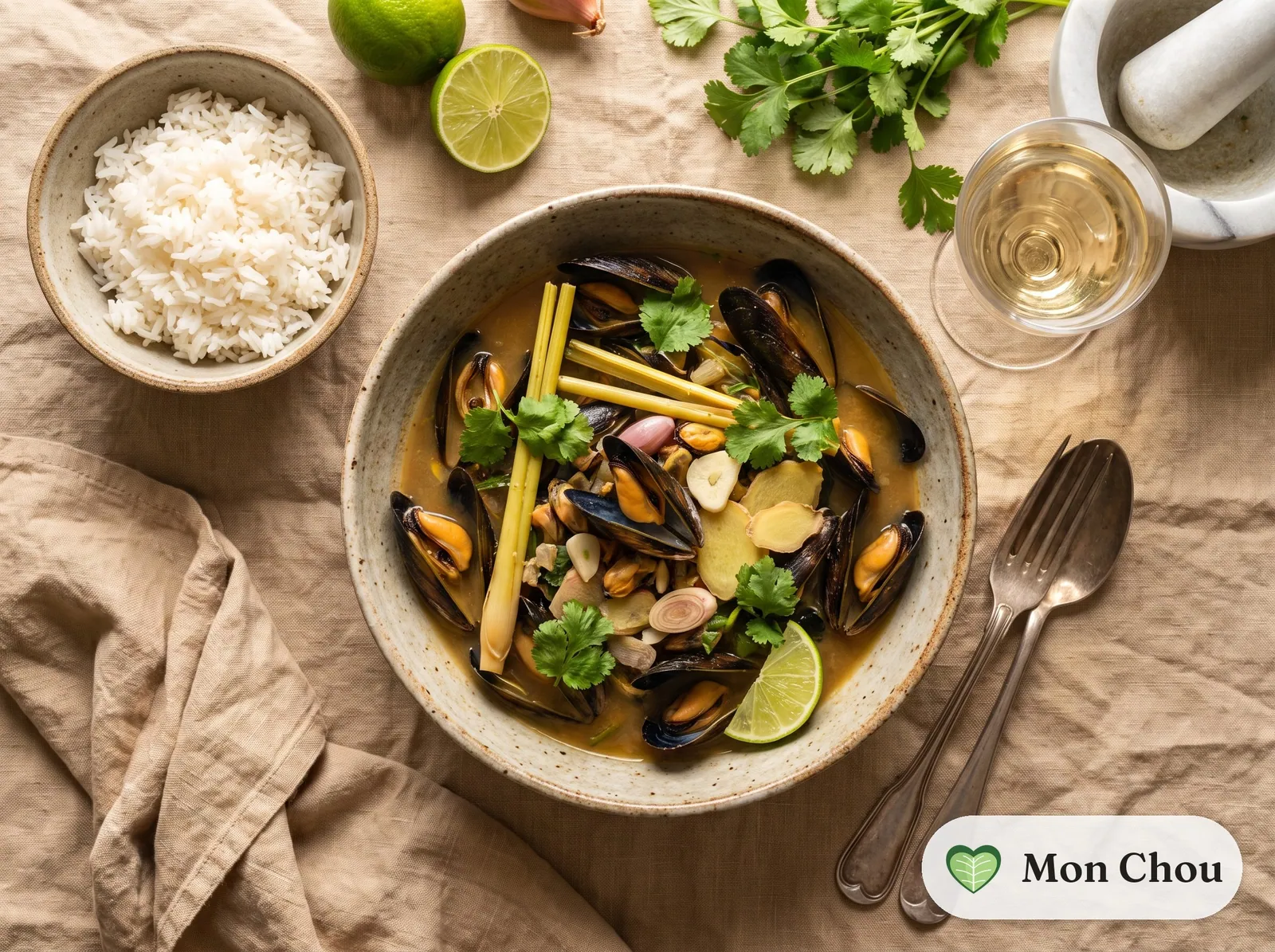 Thai style mussels with jasmine rice