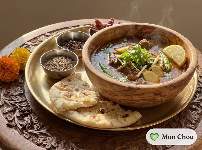 Nihari de bœuf et naan