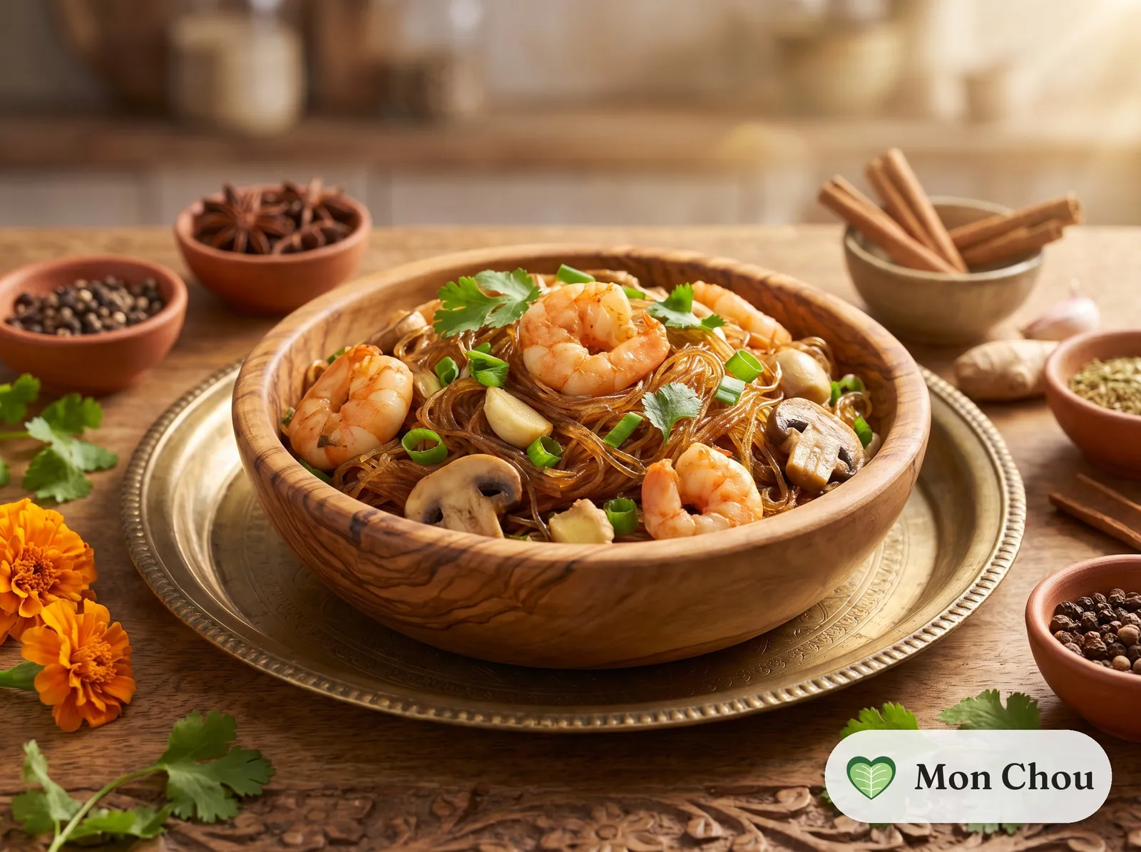 Baked glass noodles with shrimp
