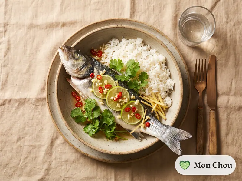 Poisson vapeur au citron vert et riz
