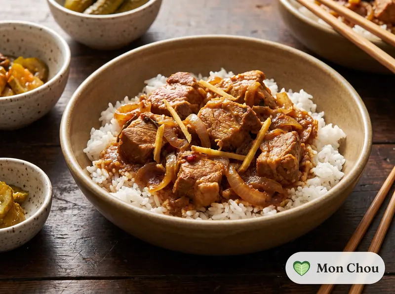 Porc vindaloo et riz