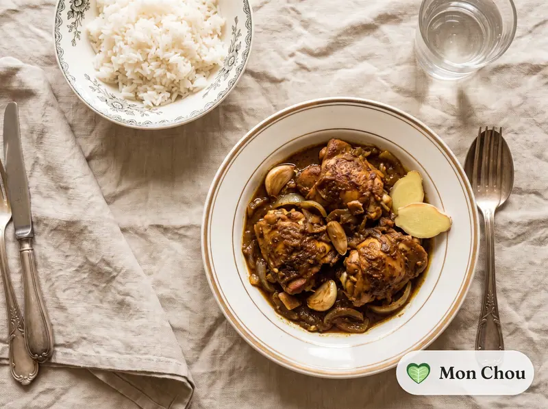 Poulet xacuti et riz
