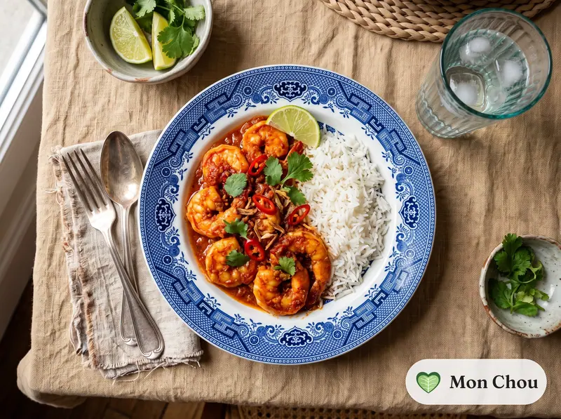 Sambal udang et riz