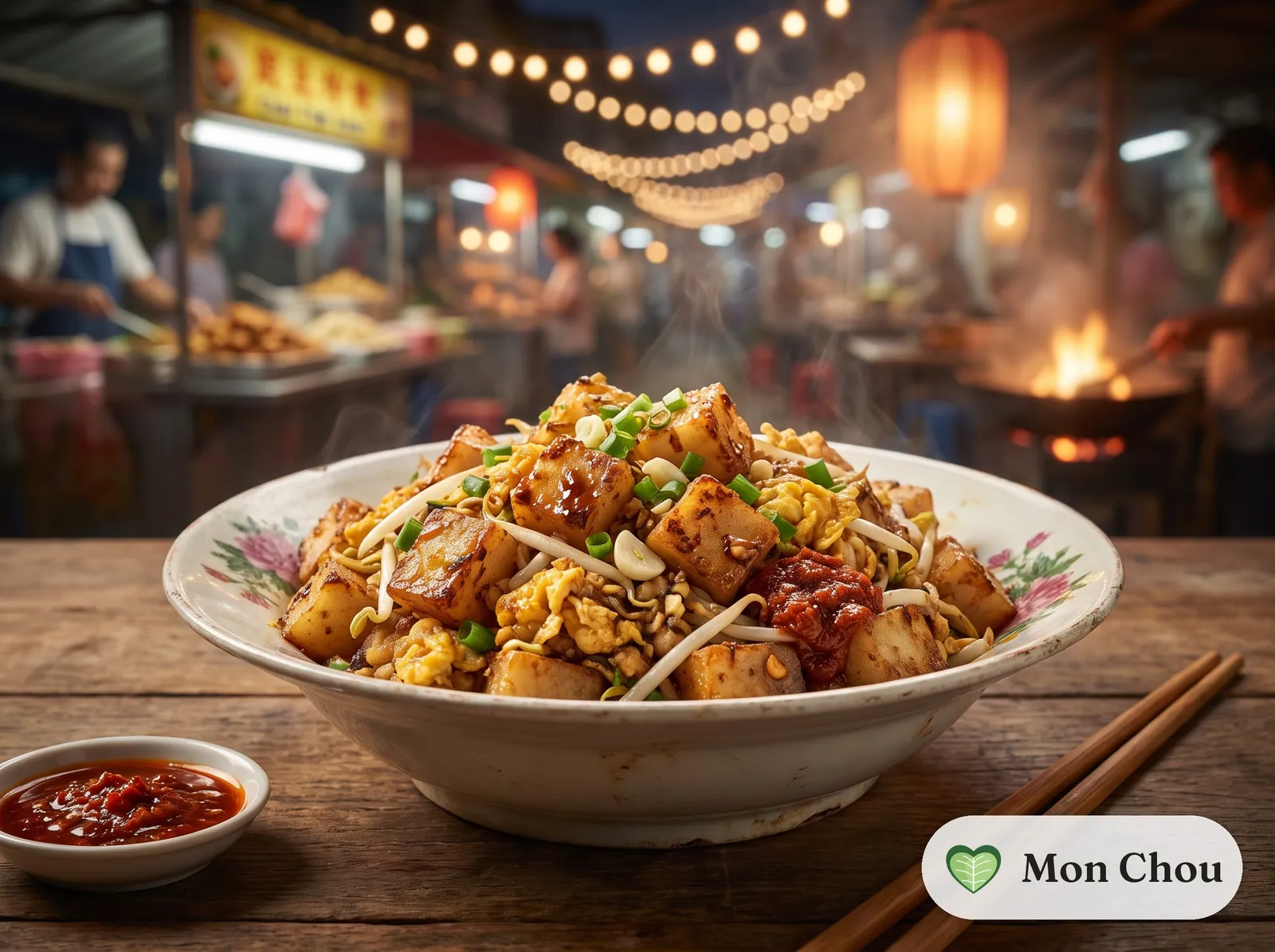 Chai Tow Kway, gebratener Rettichkuchen nach Singapur-Art