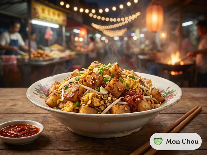 Chai Tow Kway, gebratener Rettichkuchen nach Singapur-Art