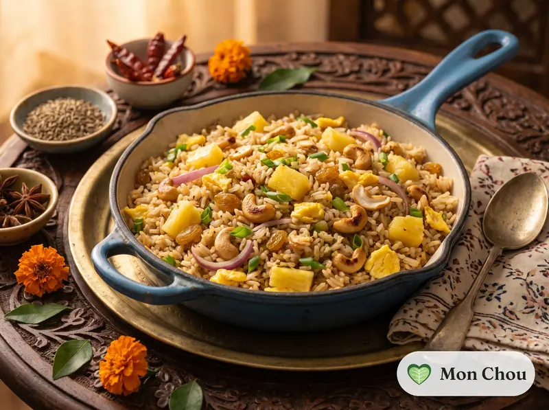 Riz sauté à l&rsquo;ananas et noix de cajou