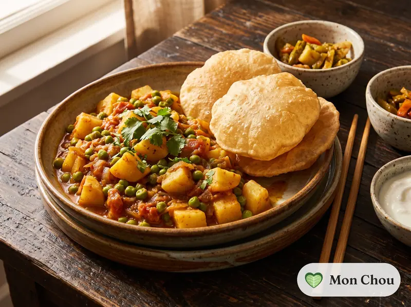 Aloo matar et puris