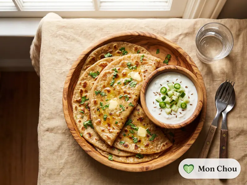 Aloo paratha with raita