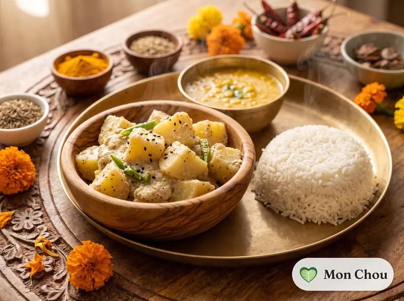 Aloo posto, dal et riz