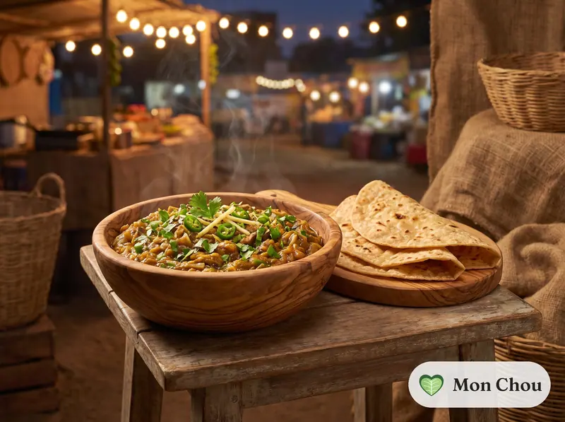 Baingan bharta et chapatis