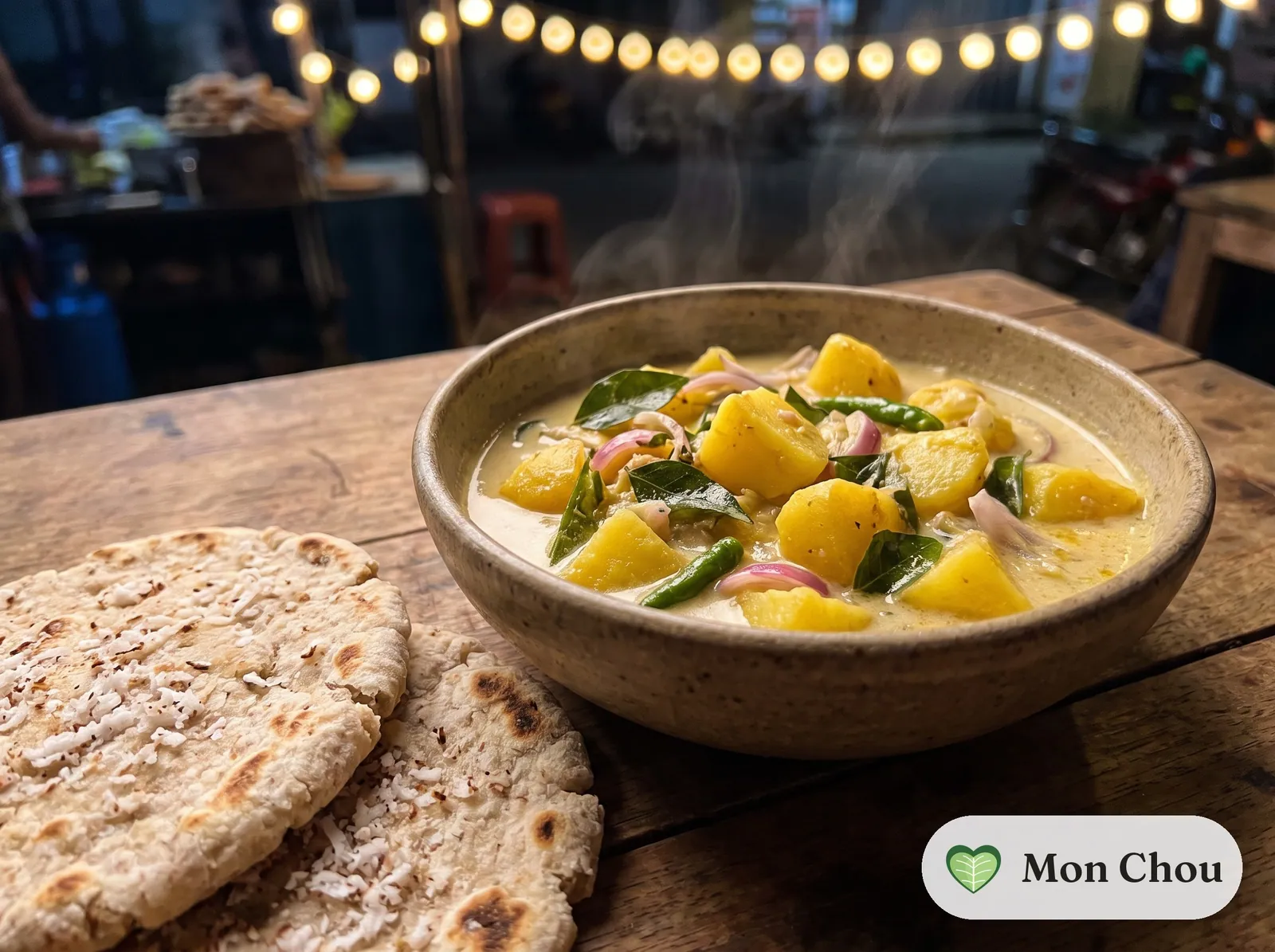 Curry de pommes de terre sri-lankais et pol roti