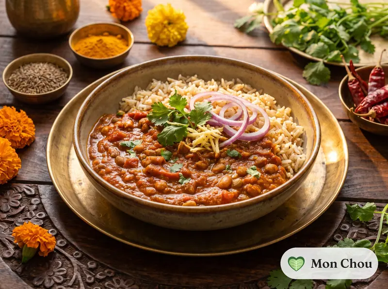 Lobia masala et riz
