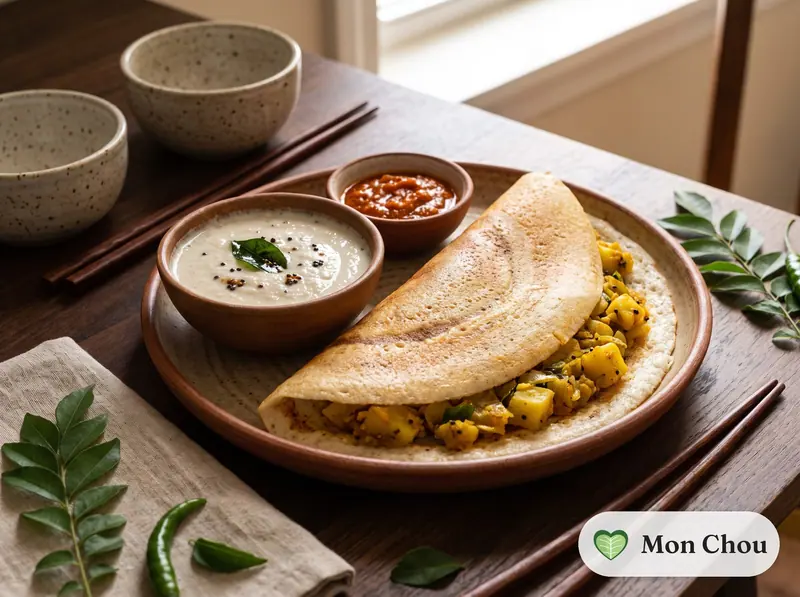Masala dosa et chutney coco