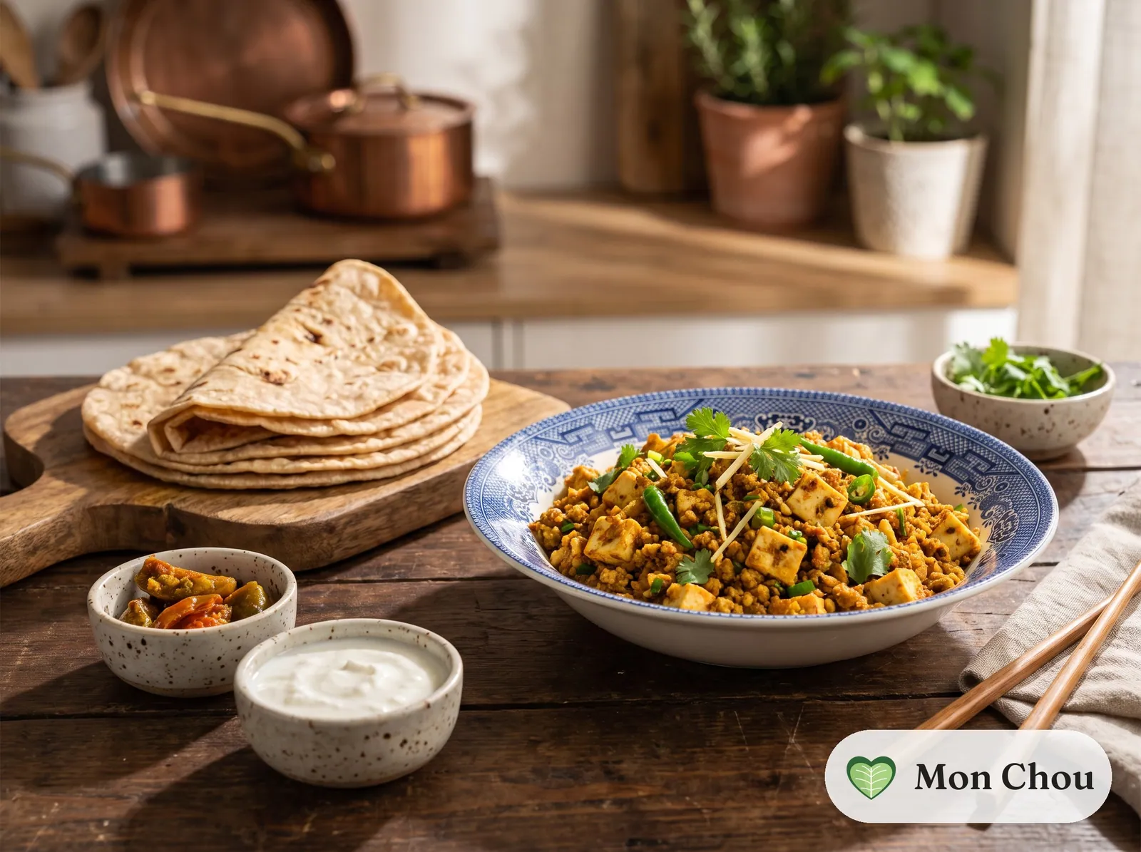 Paneer bhurji et chapatis