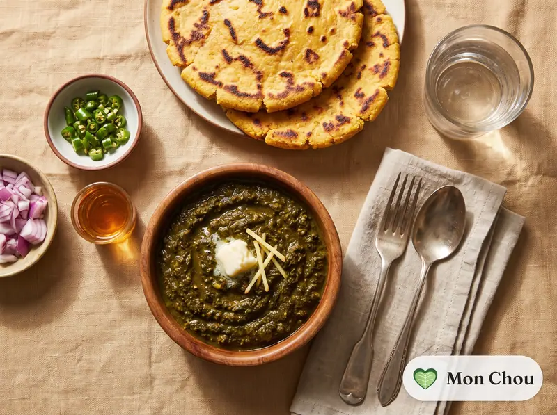 Sarson da saag et galettes de maïs