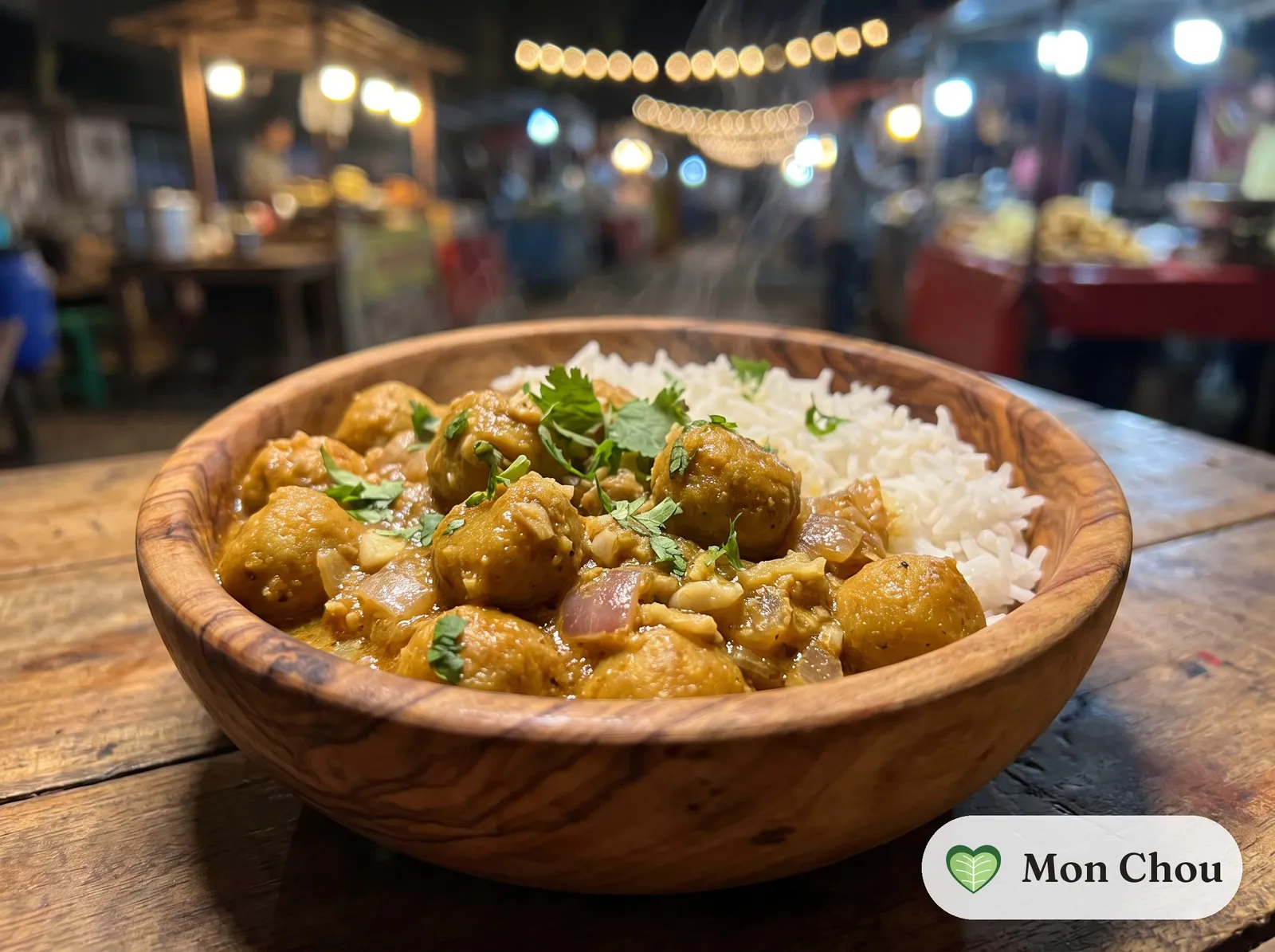 Gatte ki Sabzi mit Reis