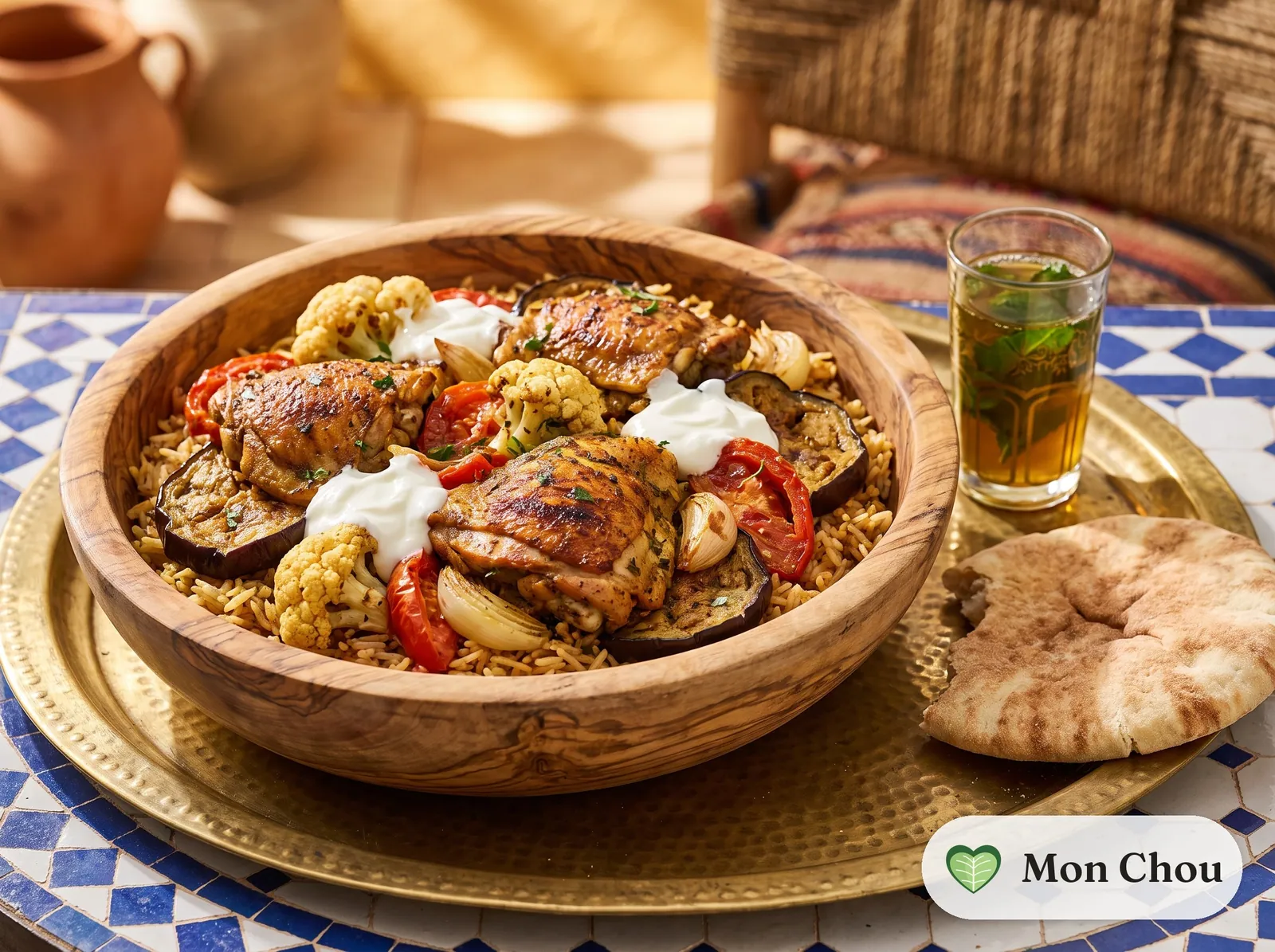 Maqluba au poulet et aubergines