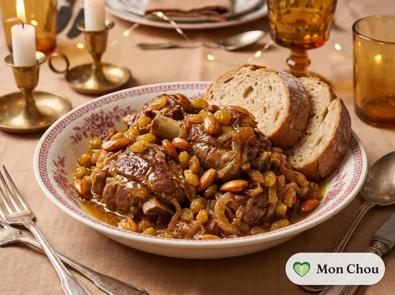 Mrouzia d&rsquo;agneau aux amandes et raisins secs