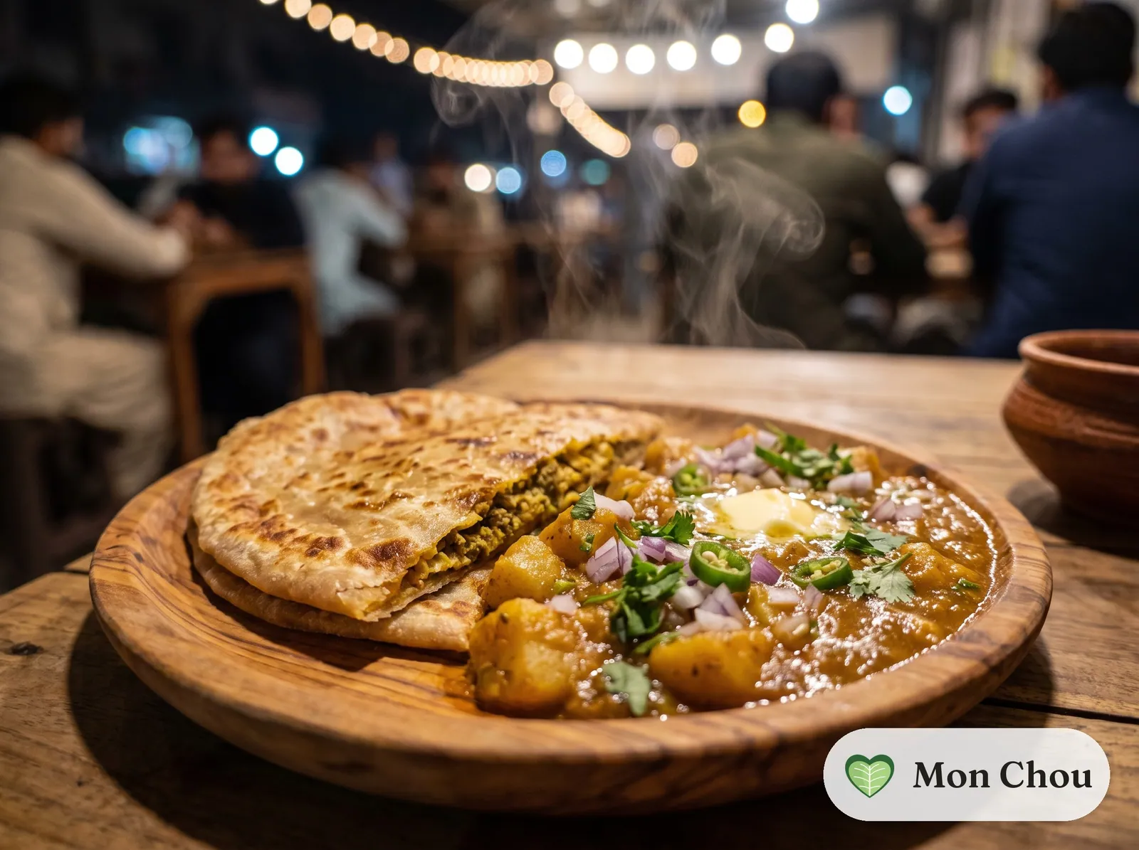 Mughlai paratha et curry de pommes de terre